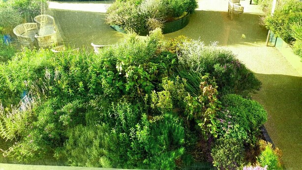 A rooftop garden with seating areas and a pergola structure. - New Modern Penthouse apartment with a fantastic view (Sutton)