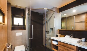 Ensemble douche/baignoire, sèche-cheveux, serviettes fournies, savon