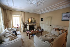 Smart TV, fireplace, video games, DVD player