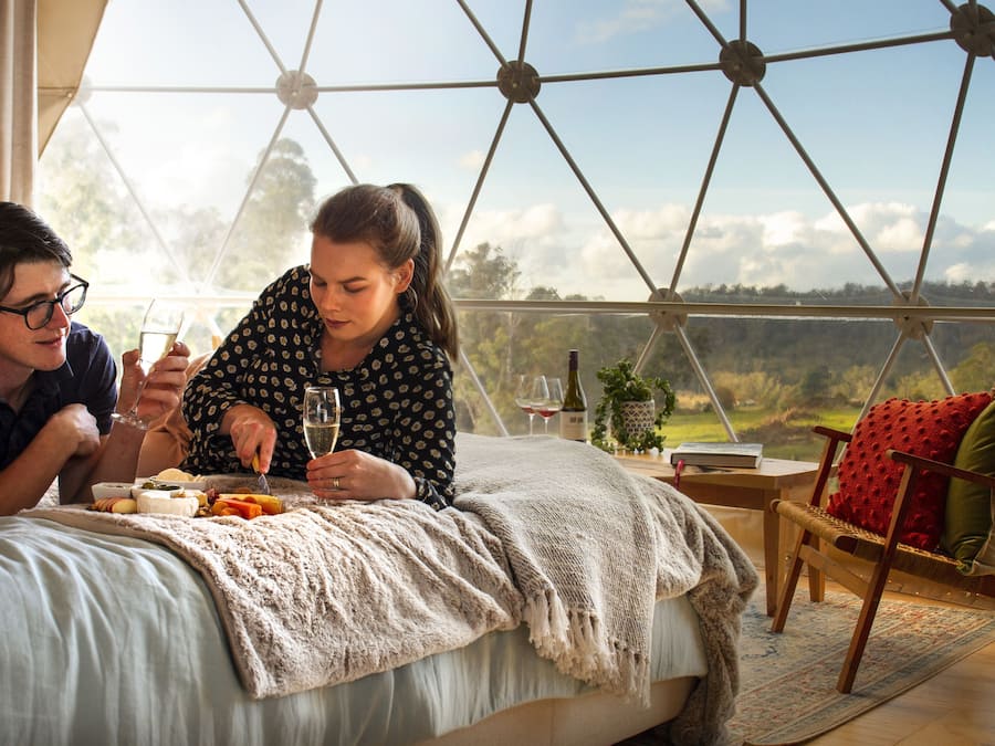Panoramic Tent, 1 King Bed, Vineyard View (The Pinot Glampers Dome)