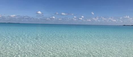 On the beach, beach towels
