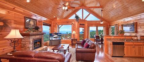 TV, fireplace, DVD player