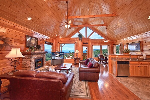 TV, fireplace, DVD player