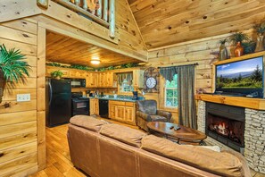 TV, fireplace, DVD player