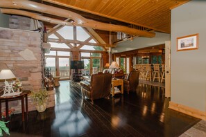 TV, fireplace, video games, DVD player