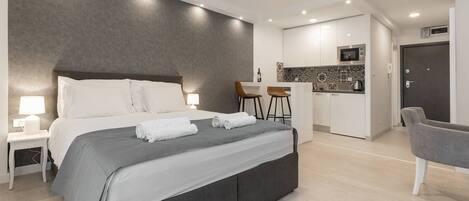 1 bedroom, desk, soundproofing, iron/ironing board