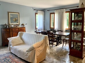 Televisión y chimenea