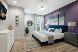 4 bedrooms, iron/ironing board, bed sheets