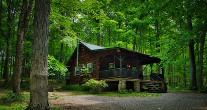 Denna rustika, mysiga lilla stuga ligger i det vackra Laurel Highlands.