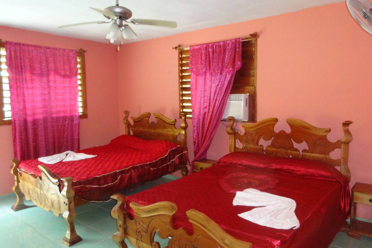 Desk, laptop workspace, WiFi, bed sheets