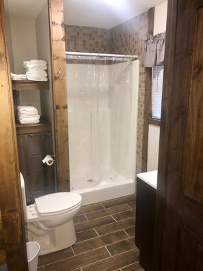 Shower, towels, soap, toilet paper - The Bear's Den Cabin in Tellico Plains, Tn...Cherokee National Forest (Tellico Plains)