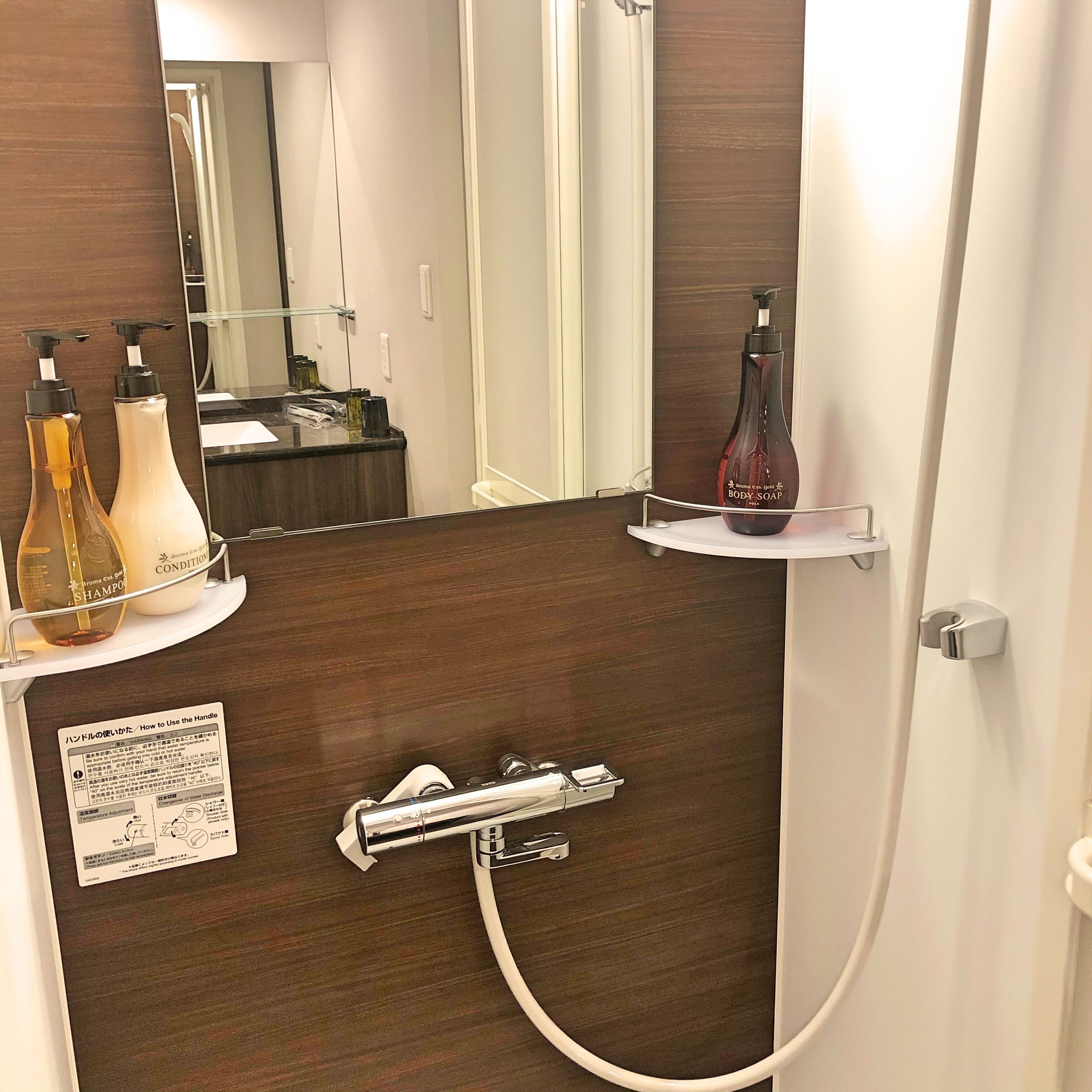 shower, free toiletries, hair dryer, slippers