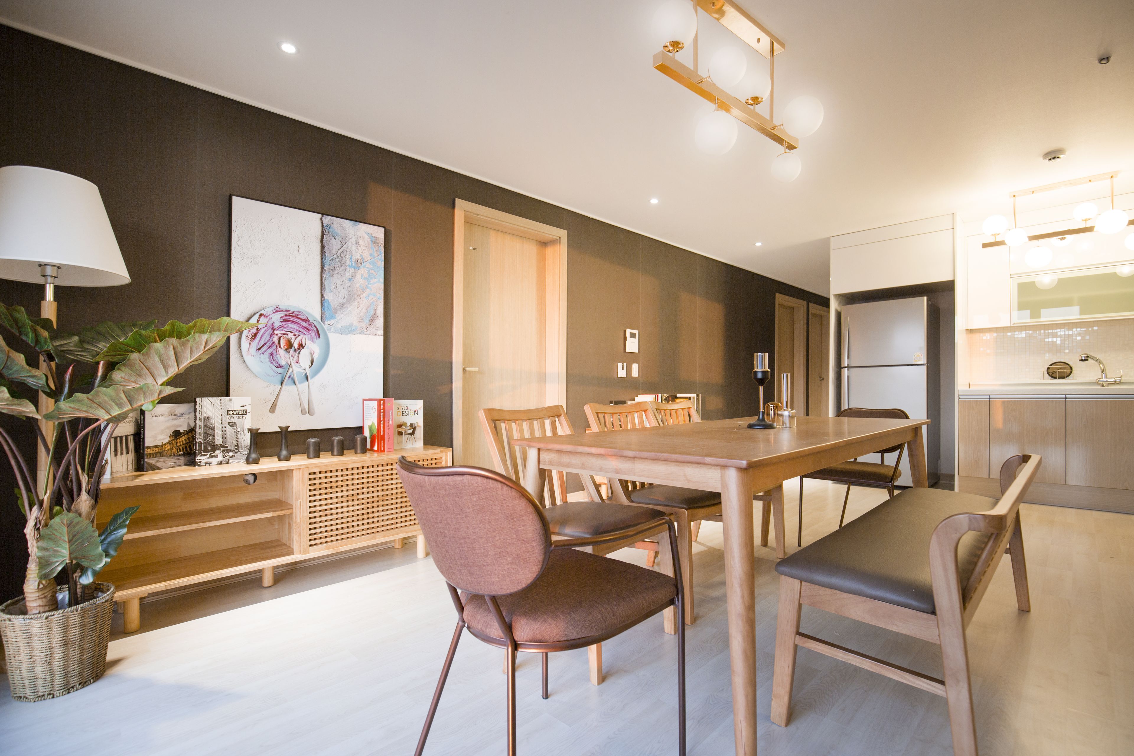 Villa 4 | Private kitchen | Full-size fridge, microwave, cookware/dishes/utensils
