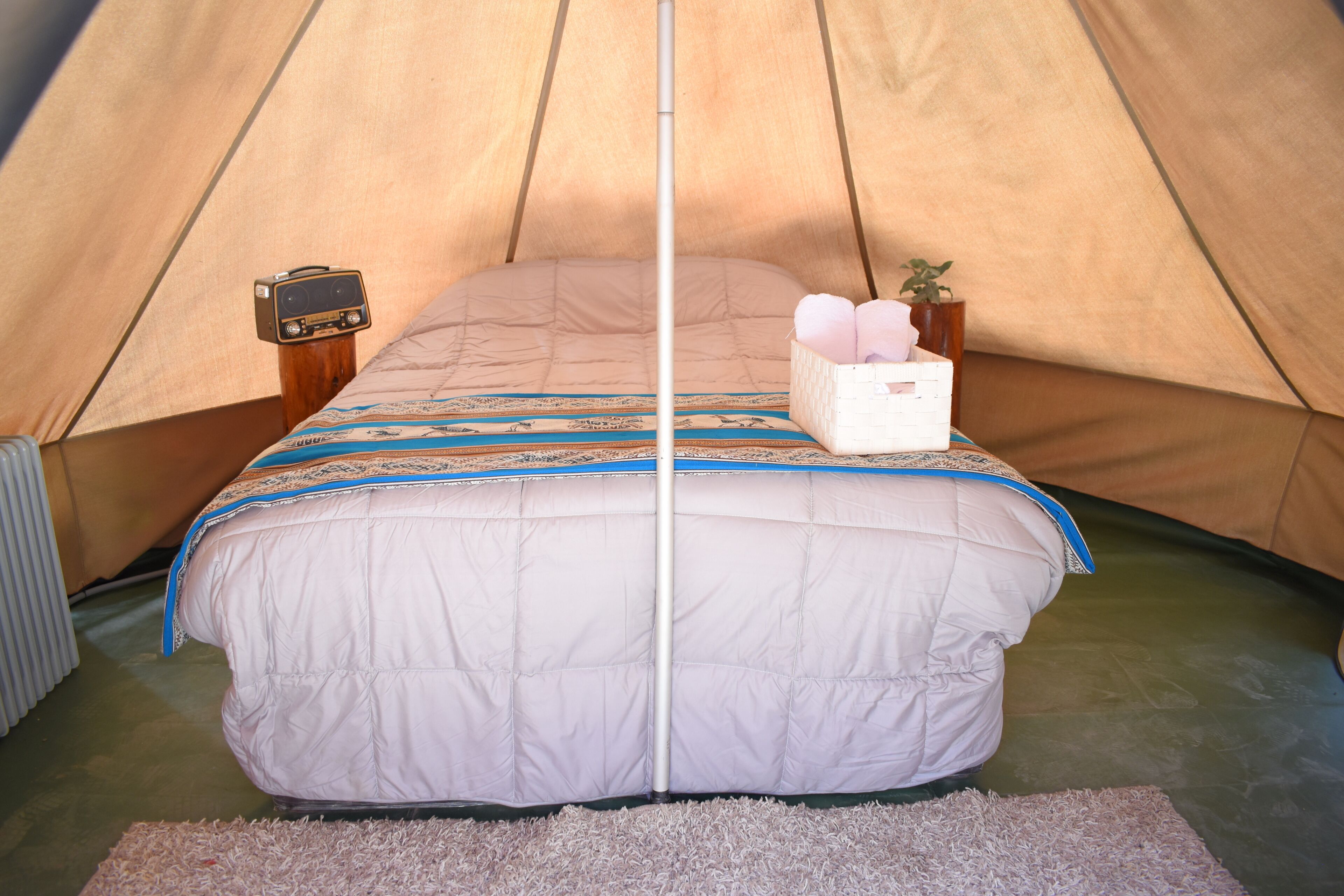 Comfort Tent, 2 Single Beds, Private Bathroom, Garden Area | Premium bedding, down duvets, Select Comfort beds