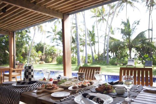 Beachfront villa with pool and full staff