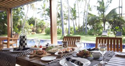 Beachfront villa with pool and full staff