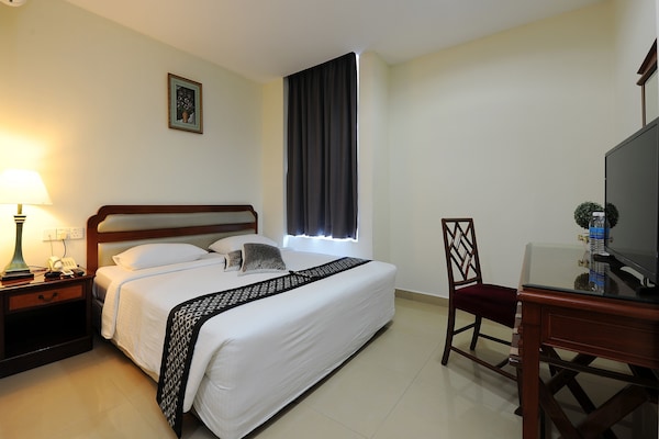 Desk, free WiFi, bed sheets