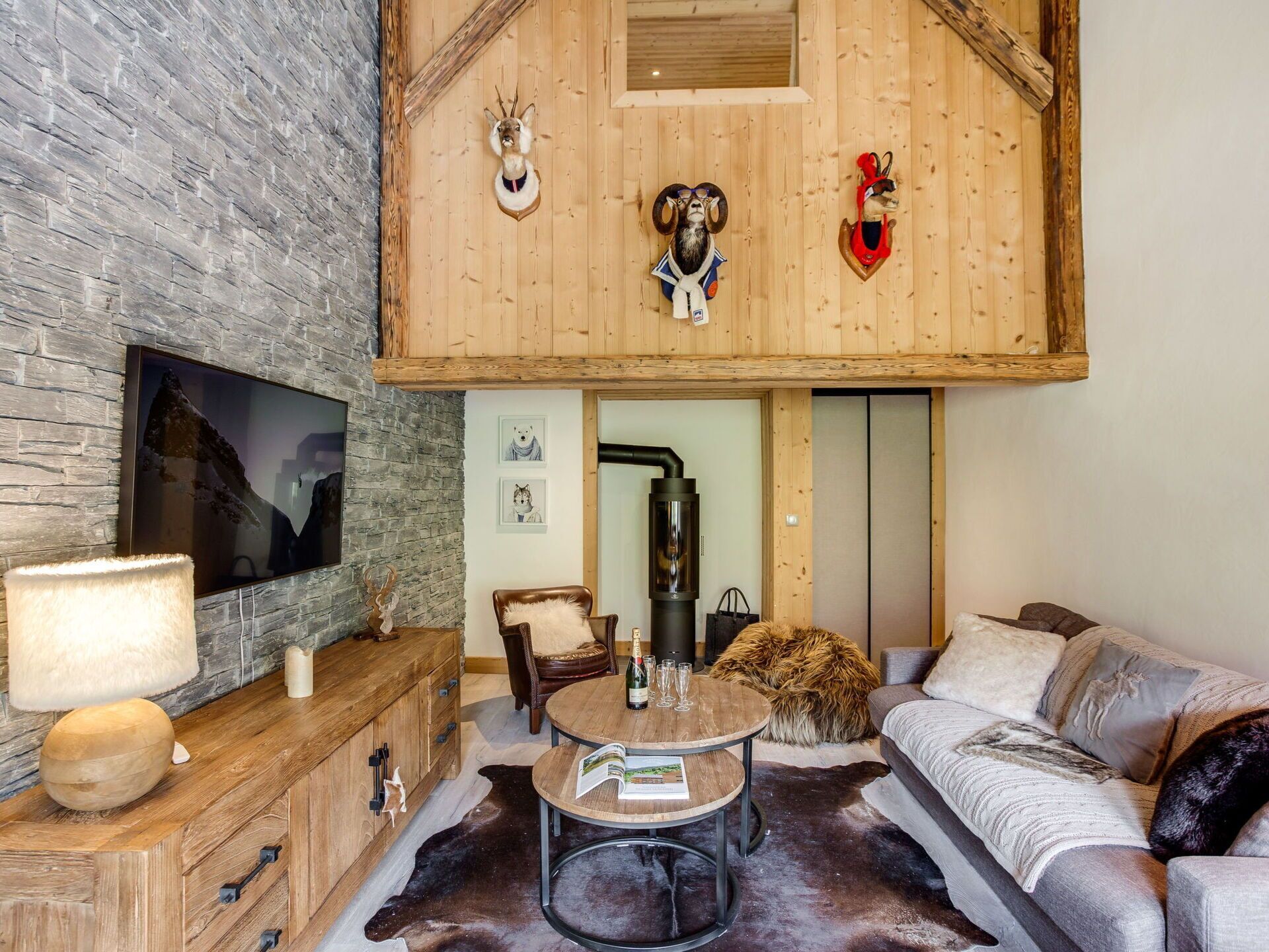 Fernseher, Kamin