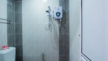 Shower, bidet, towels