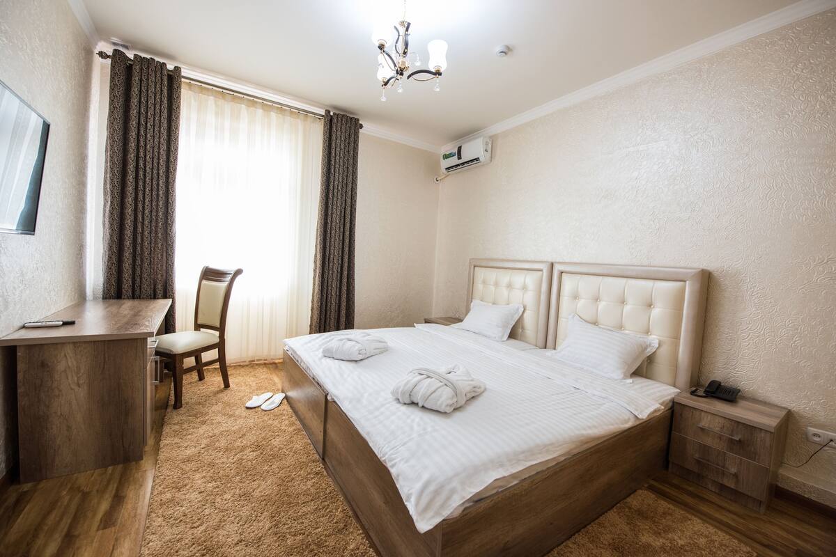 In-room safe, desk, laptop workspace, blackout drapes