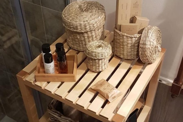 Shower, hair dryer, slippers, bidet