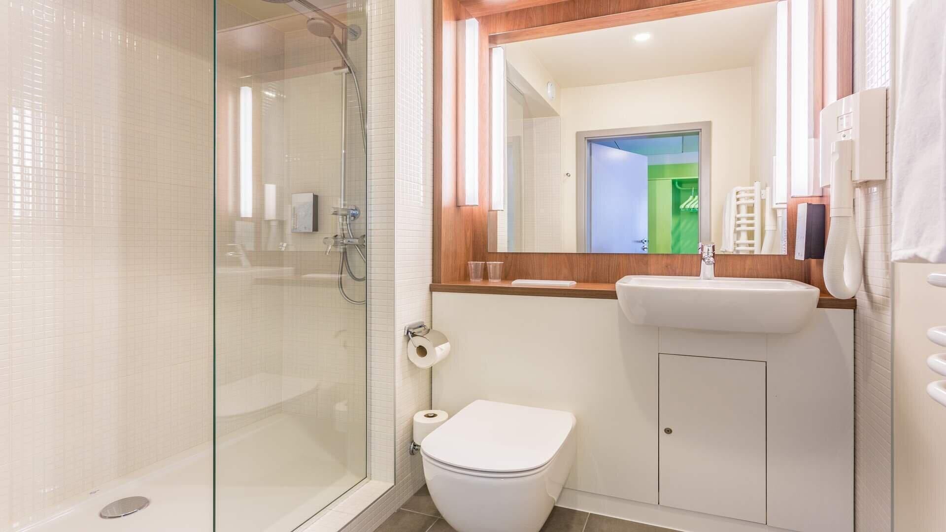 Economy Room | Bathroom | Rainfall showerhead, hair dryer, towels, soap