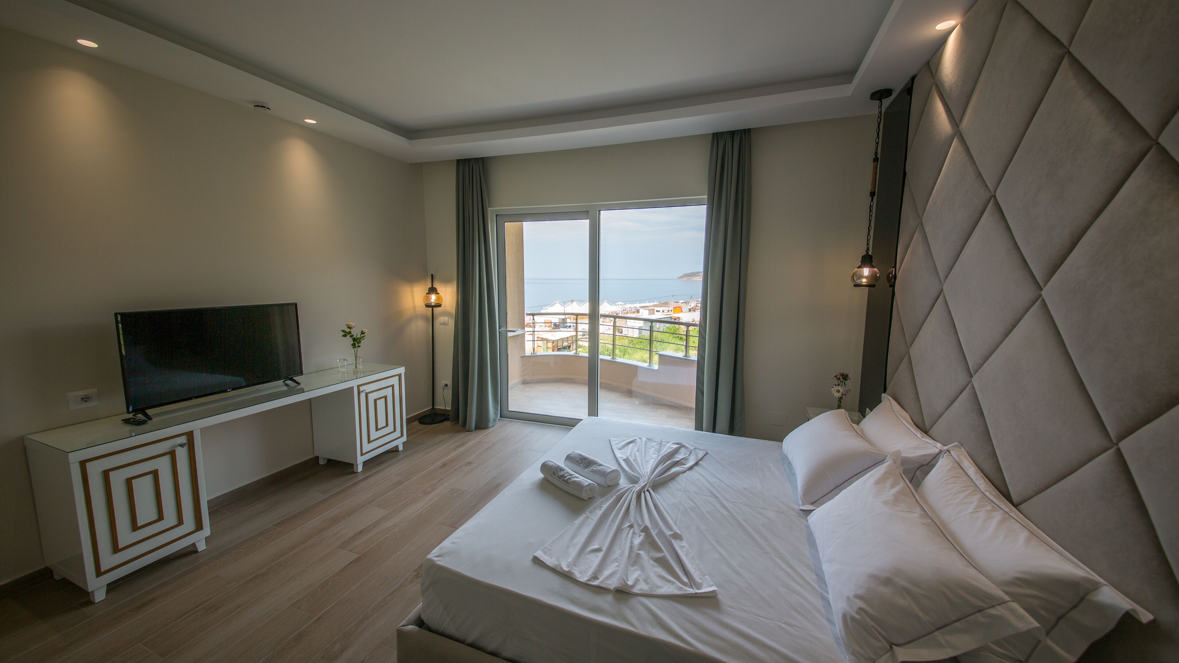 Deluxe Triple Room, Balcony, Partial Sea View | Balcony view