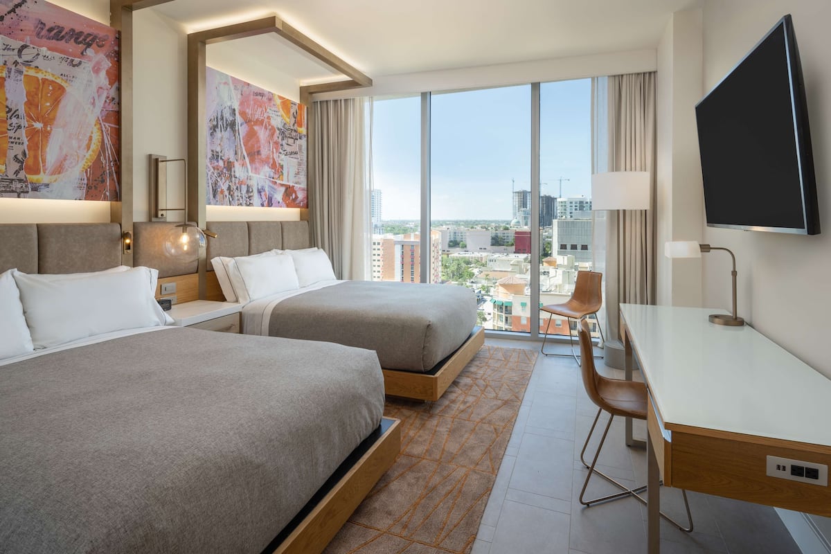 room, 2 queen beds, accessible (hearing) | 1 bedroom, premium bedding, in-room safe, desk