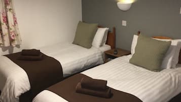 Habitación estándar con 2 camas individuales, vistas al jardín | Tabla de planchar con plancha, wifi gratis, ropa de cama