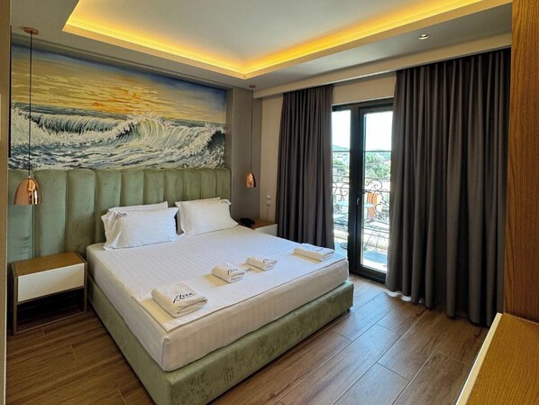 Double Room with Balcony | Minibar, in-room safe, desk, soundproofing - Area Hotel (Ksamil)