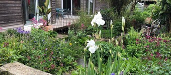 Single-storey house in green garden Dinan center