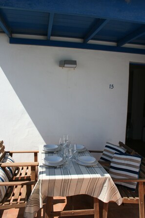 Outdoor dining - Boutique apartment MariCel (Urb. los Cocoteros)