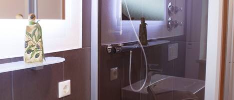 Shower, hair dryer