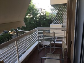 Property grounds - A  studio at the second floor 80 m from the sea with  two balconies . (Loutraki corinthias)