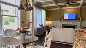 Smart TV, fireplace, printers