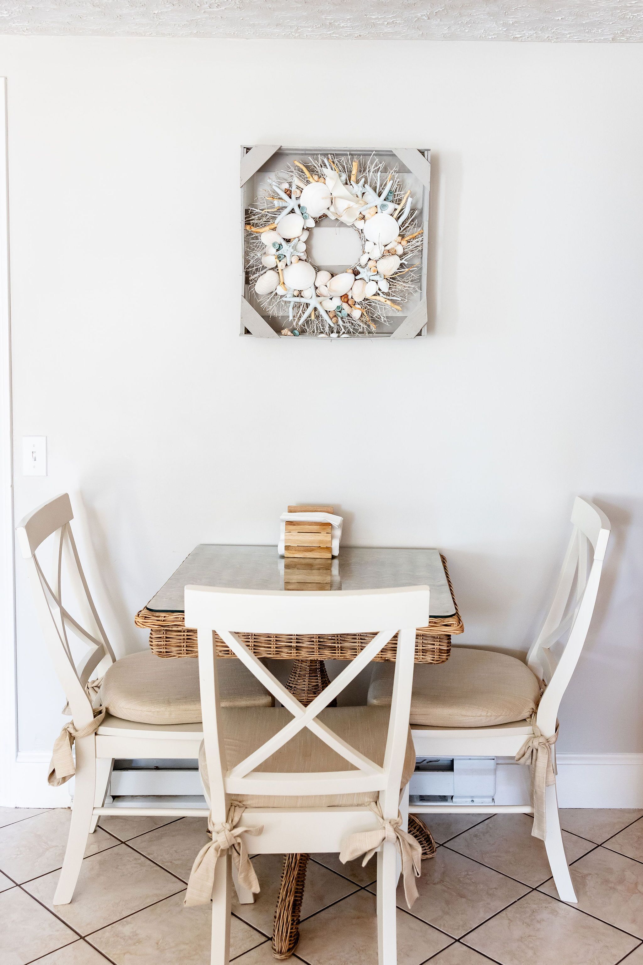 Breakfast table in kitchen