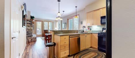 Condo, 2 Bedrooms | Private kitchen | Fridge, microwave, dishwasher, coffee/tea maker