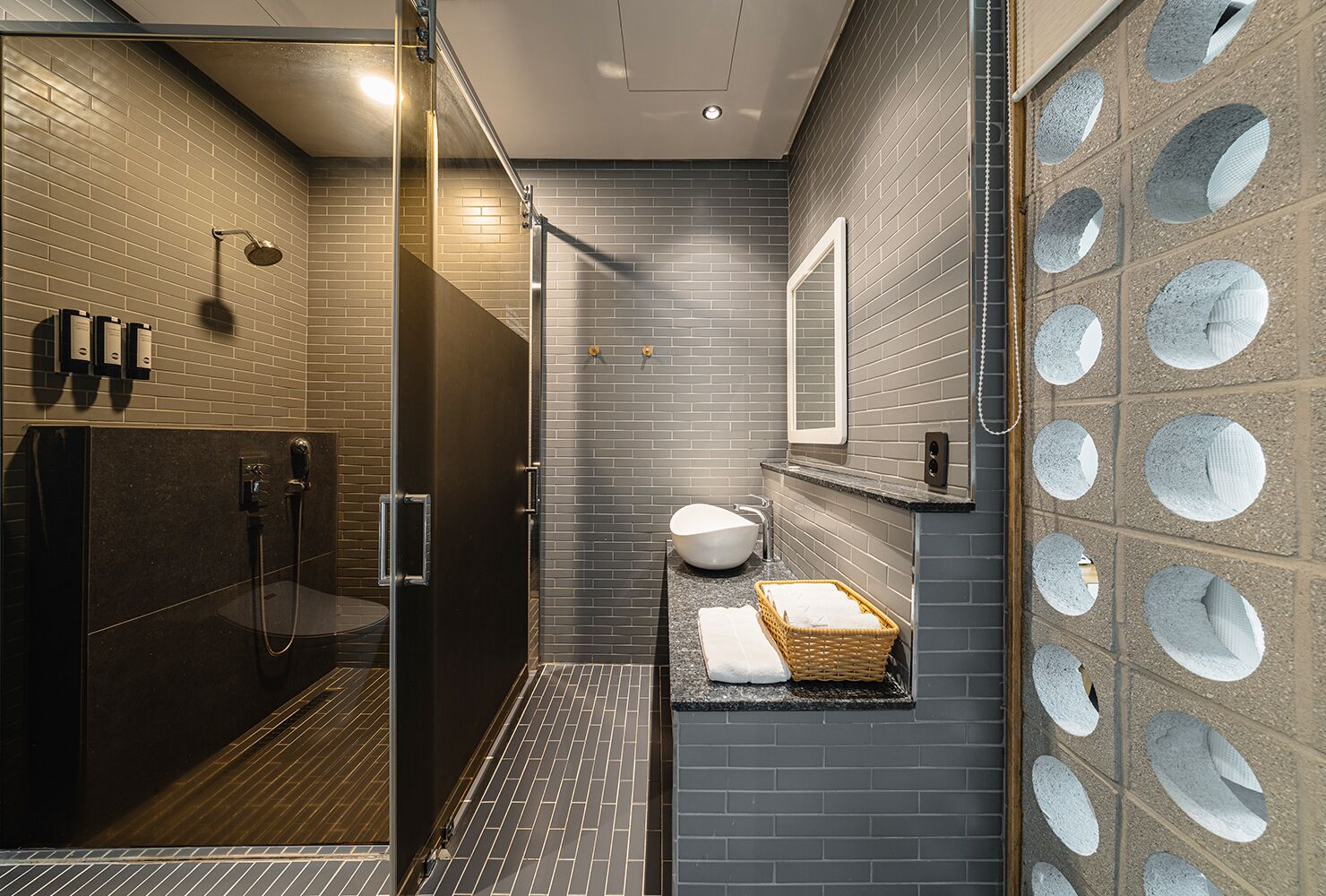 standard double room, ocean view | bathroom | shower, free toiletries, hair dryer, slippers