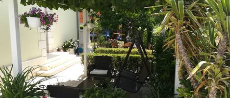 Outdoor banquet area