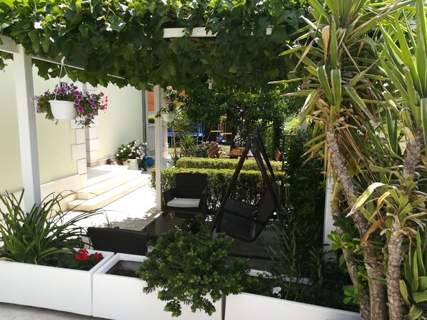 Outdoor banquet area