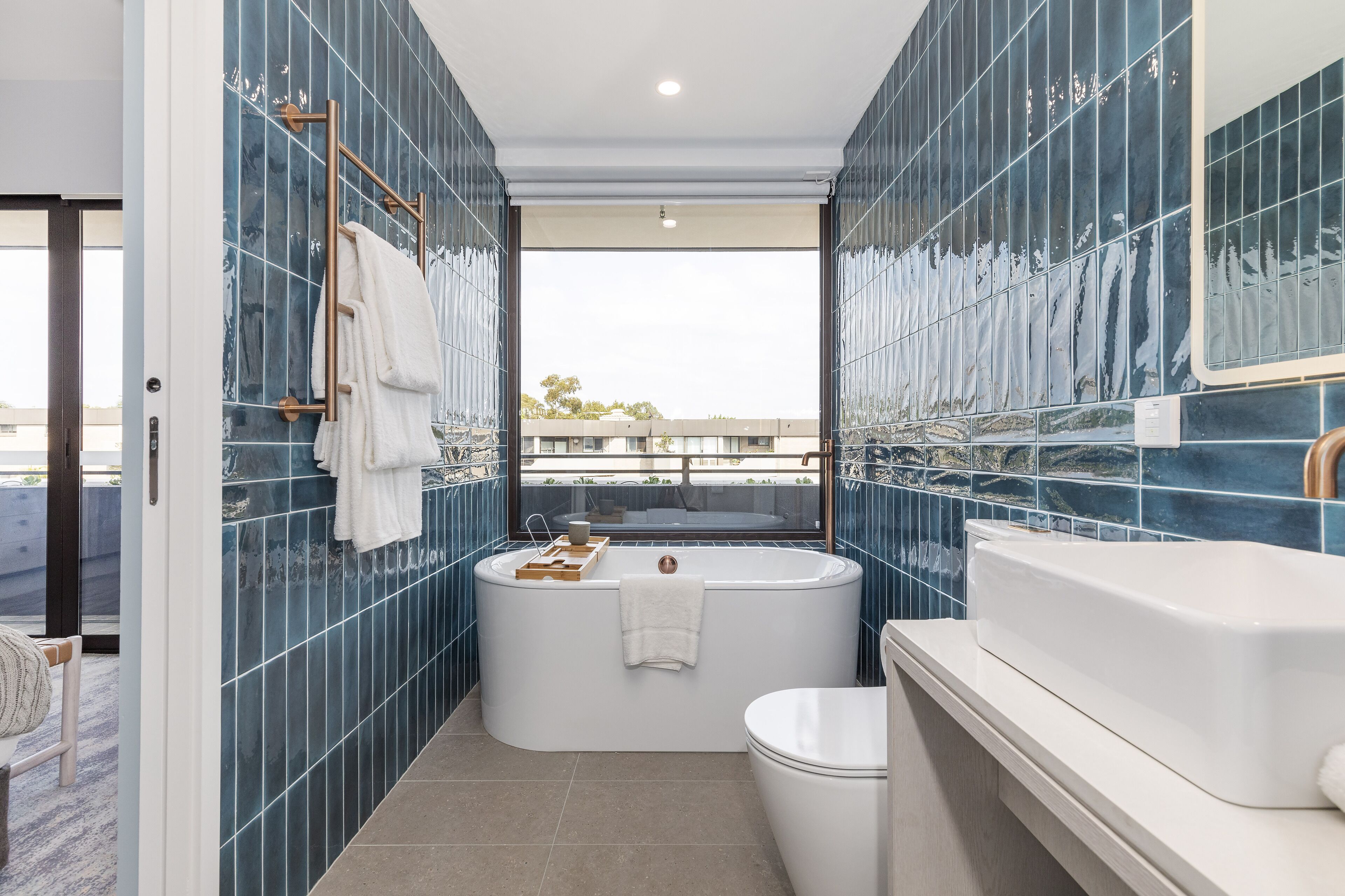 terrace suite | bathroom | shower, free toiletries, hair dryer, towels
