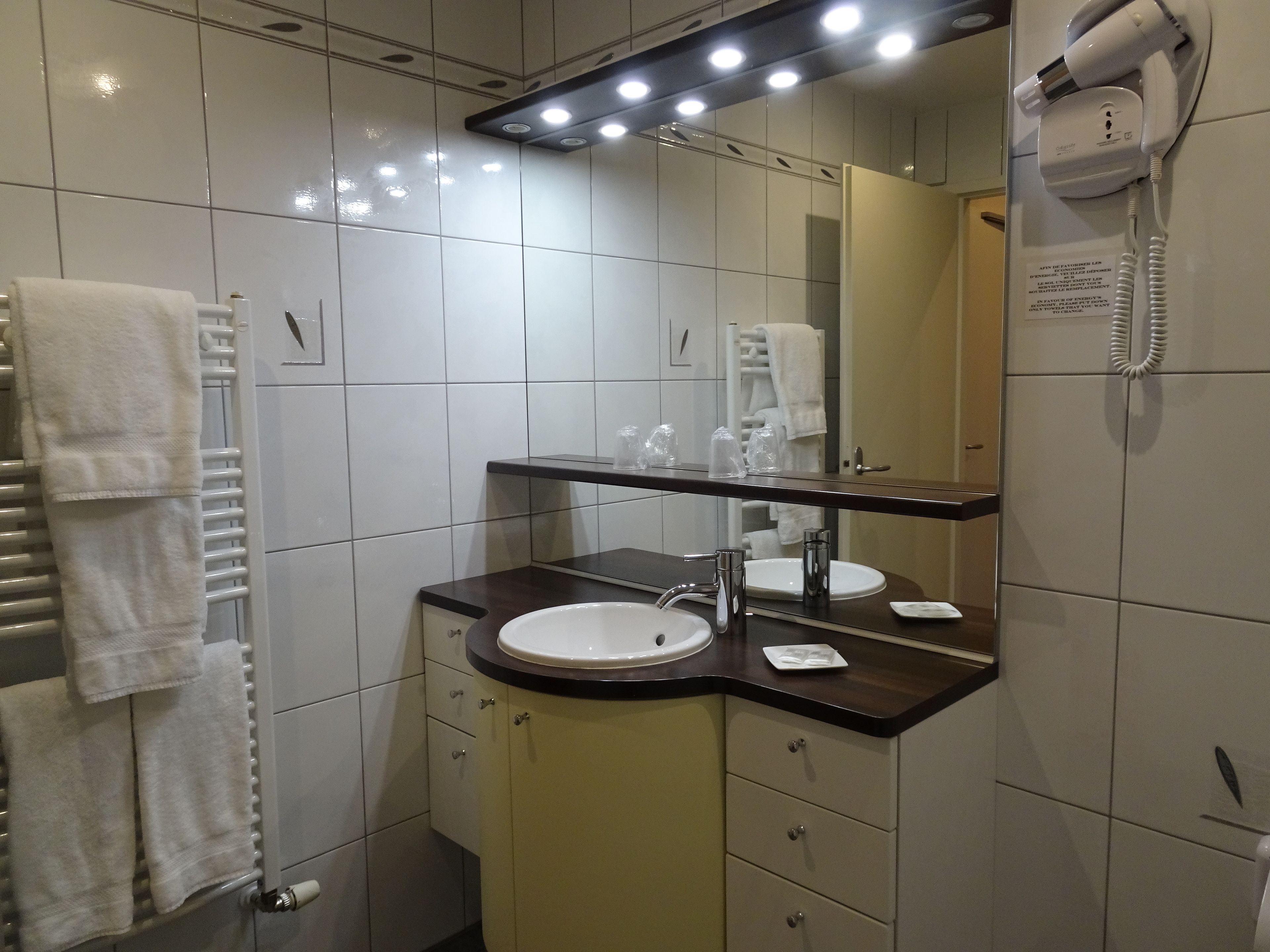 deluxe double room | bathroom | shower, free toiletries, hair dryer, towels