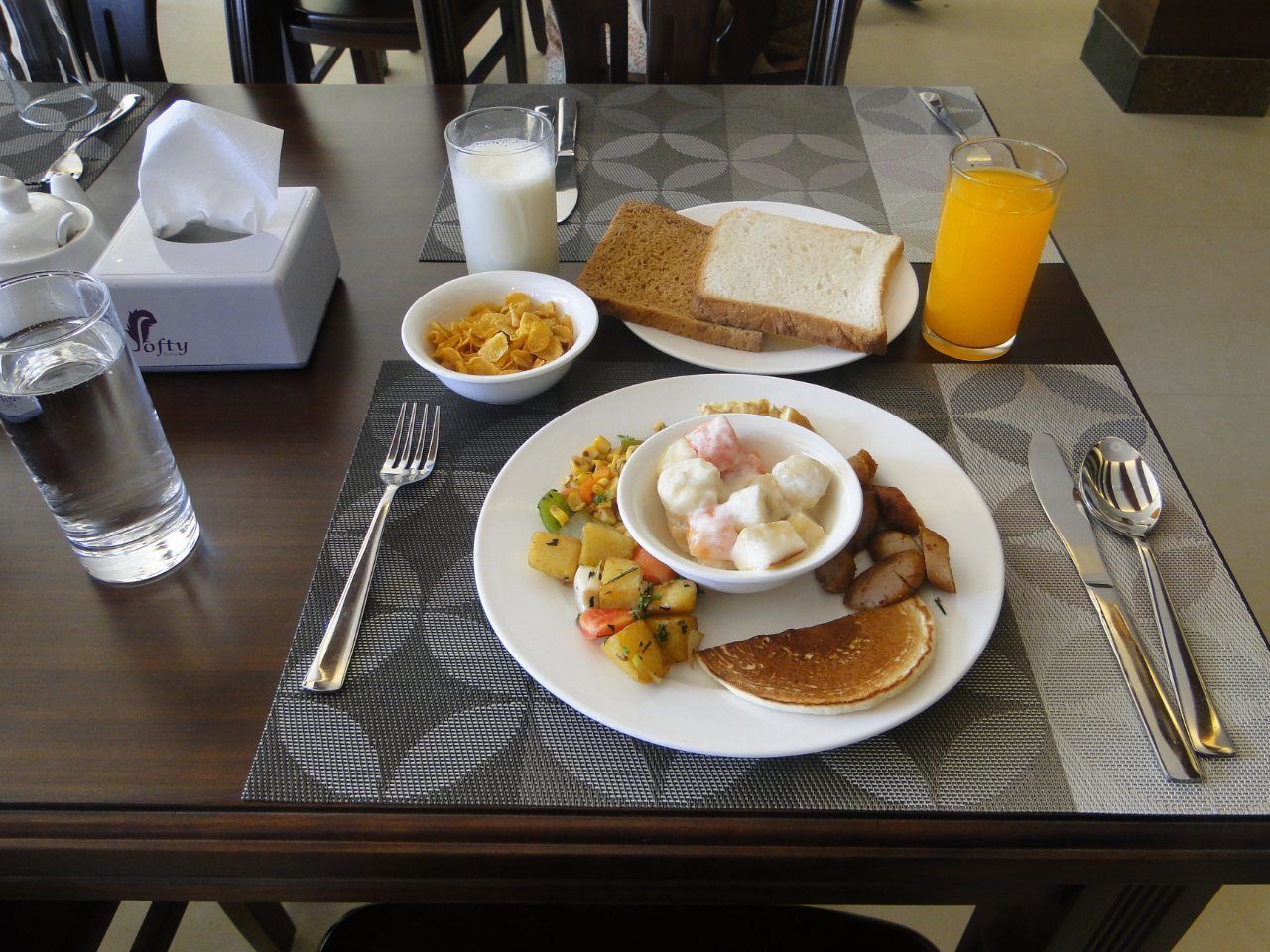 daily buffet breakfast (usd 8 per person)