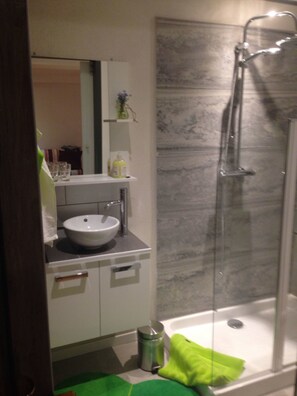 Chambre Familiale, terrasse | Salle de bain