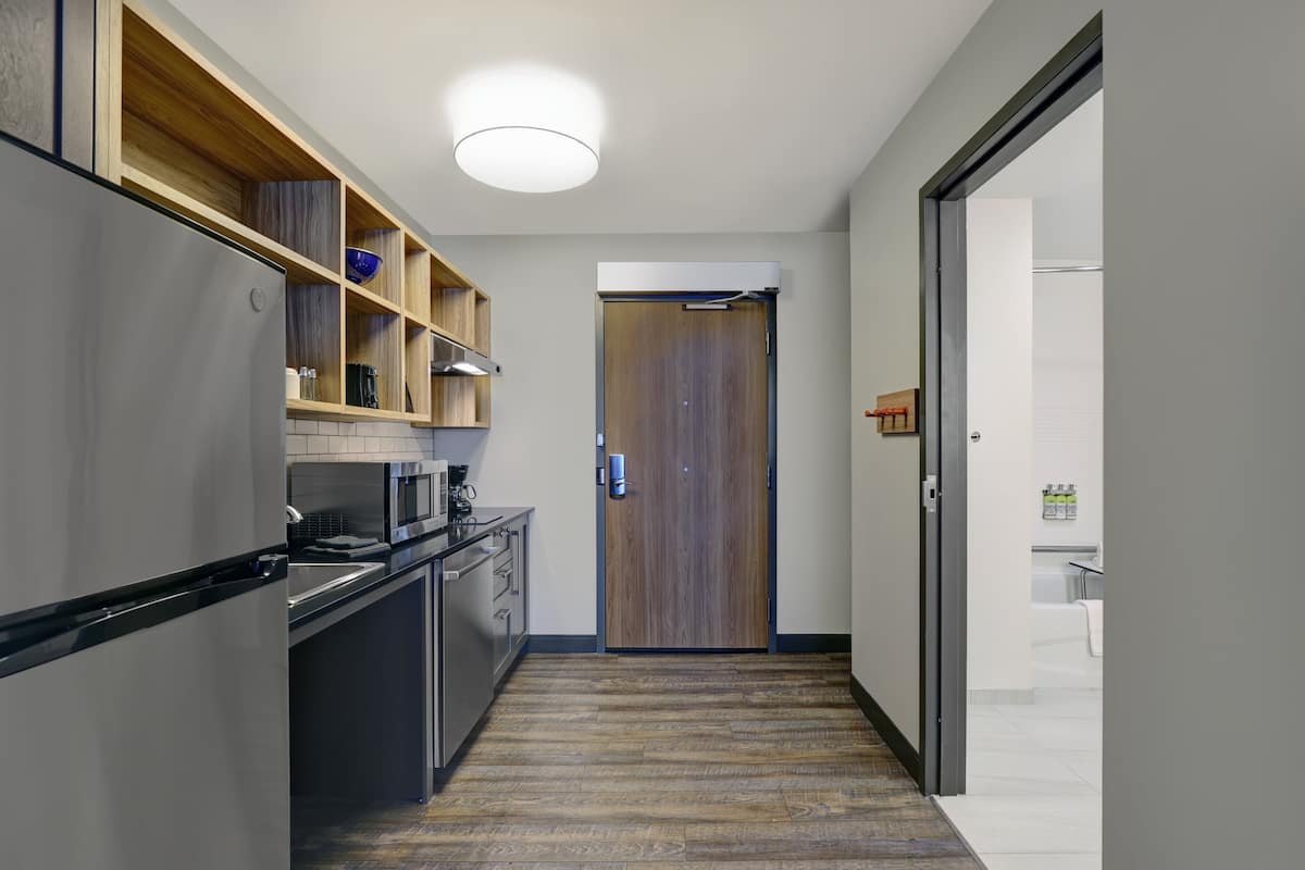 studio suite, 2 queen beds, mobility accessible (accessible tub) | in-room safe, desk, laptop workspace, blackout curtains