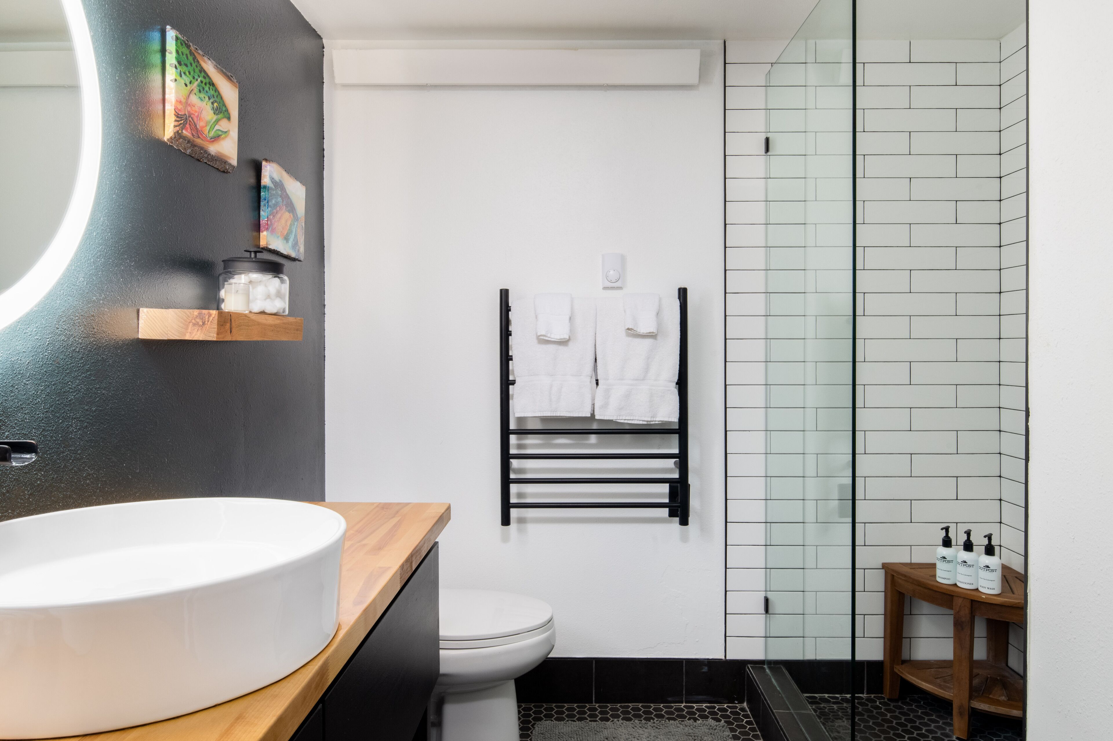 Hair dryer, towels
