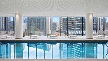 Indoor pool, sun loungers