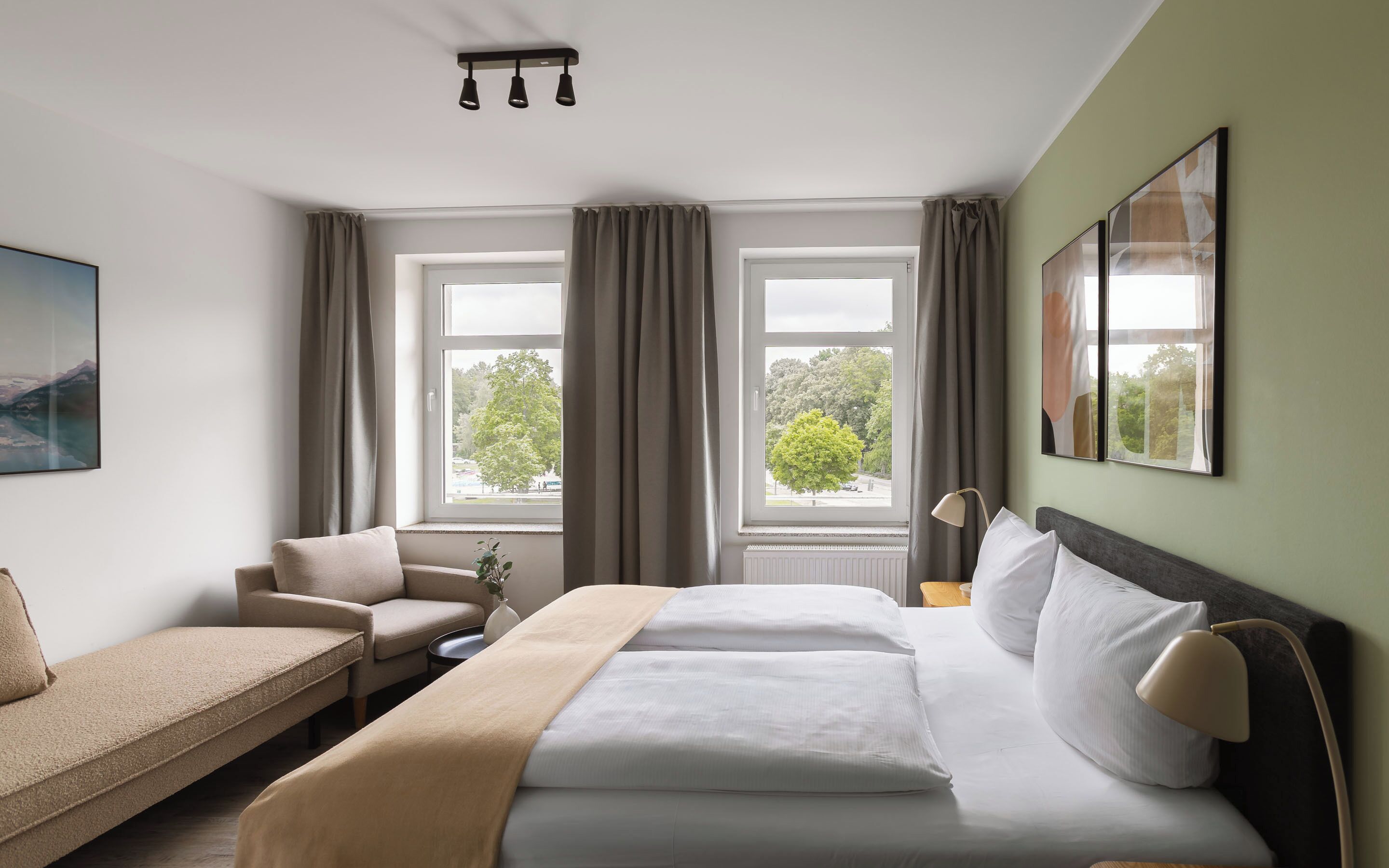ห้องสตูดิโอสวีท, เตียงควีนไซส์ 1 เตียง และโซฟาเบด (Chemnitz Hartmannstr | One-Bedroom Su) | พื้นที่ทำงานแบบใช้แล็ปท็อป, Wi-Fi ฟรี, ห้องพักตกแต่งอย่างมีเอกลักษณ์
