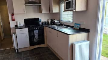 Fridge, microwave, oven, electric kettle