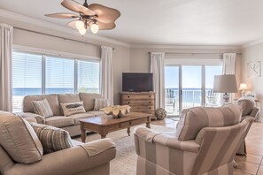 Condo, 3 Bedrooms | Living room - Palm Beach by Vacasa (Orange Beach)